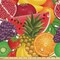 Ambesonne Colorful Fabric by The Yard, Exotic Tropical Fresh Ripe Juicy Fruits Pineapple Berries Watermelon Grape Orange, Decorative Fabric for Upholstery and Home Accents, Scarlet
